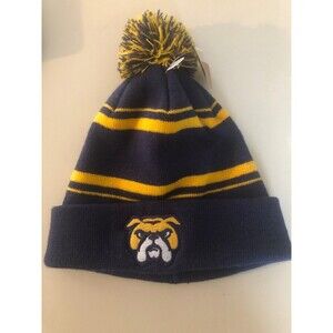 Bulldog Winter Hat-Beanie Blue & Gold New
